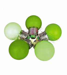 Декоративная лампа, Е27, 5 LED, 2Вт, Ø45мм, зеленая, Rich Led