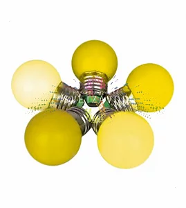 Декоративная лампа, Е27, 5 LED, 2Вт, Ø45мм, желтая, Rich Led