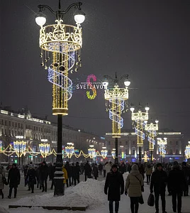 Светодиодная консоль "Корона", 273х135х135 см, теплый белый, синий