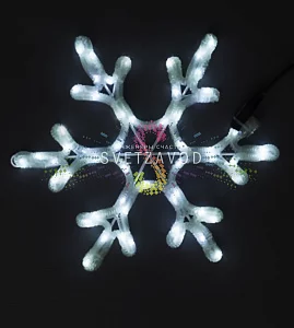 Светодиодная Cнежинка, 40см, белая, фиксинг, 220В, IP65