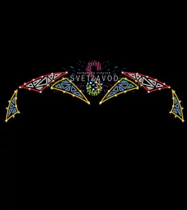 Светодиодная перетяжка "Геометрия света" 400х115 см, цвет мульти