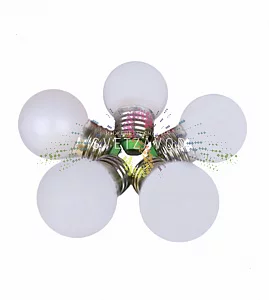 Декоративная лампа, Е27, 5 LED, 2Вт, Ø45мм, белая, Rich Led