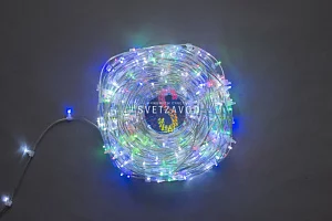 Клип Лайт 12В, мерцающий, WF, мульти, 666 LED, 100м, прозрачный ПВХ, IP64