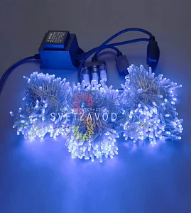 Клип Лайт Спайдер, 24В, 3 нити по 20м, синий, мерцающий, ВF, прозрачный ПВХ, IP54