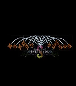 Светодиодная перетяжка "Фейерверк-звездопад", 400х90 см, белая, желтая