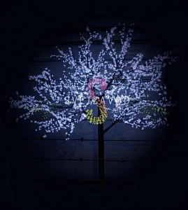 Светодиодное дерево Сакура, 3,6 м, Ø3 м, белое, 24B, 2688LED, IP54