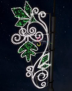 Светодиодная консоль "Зеленые лилии", 200х87 см, белая, зеленая