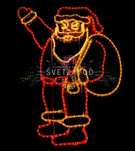 Светодиодное панно "Дед Мороз с мешком" 100х100см, 220B, IP65