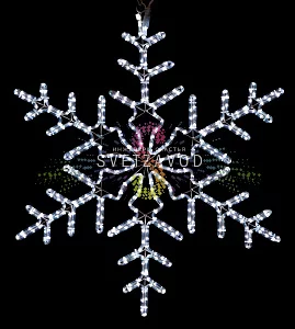 Светодиодная Снежинка, 95см, белая, фиксинг, 220В, IP65