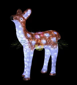 Акриловая фигура 3D Олененок коричневый, 85х71 см, 150 LED, 24В, с трансформатором, Neon-Night