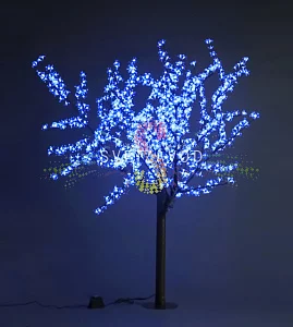 Светодиодное дерево Сакура, 1,9 м, Ø1,5 м, синее, 36B, 972LED, IP54