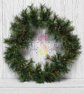 Узнать выгодную цену и условия оптового заказа Рождественский еловый венок, Ø60см, ветки леска, Neon-Night