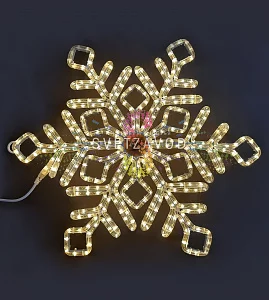 Светодиодная Снежинка, 70см, теплая белая, фиксинг, 24В, IP65, Riсh Lеd