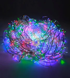 Клип Лайт 12В, мерцающий, WF, мульти, 667 LED, 100м, прозрачный ПВХ, с защитными колпачками, IP64