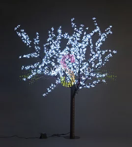 Светодиодное дерево Сакура, 1,9 м, Ø1,5 м, белое, 36B, 972LED, IP54