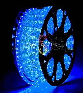 Светодиодный дюралайт, Ø 13мм, 220В, 3W, 36 led/м, чейзинг, синий, шаг 4м, 100м