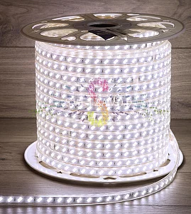 Светодиодная лента Тейп Лайт 120SMD5730, 220В, 17х6,5мм, белая, IP67, 100м, Neon-Night
