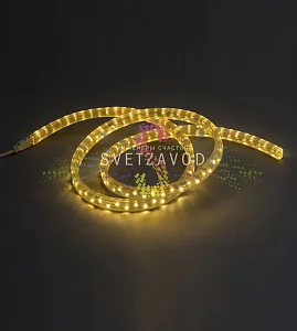 Светодиодный дюралайт, 11х20мм, 220В, 3W, 60 led/м, чейзинг, теплый белый, 100м
