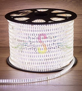 Светодиодная лента Тейп Лайт 240SMD3014, 220В, 15х6,5мм, белая, IP67, 100м, Neon-Night