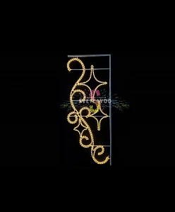 Светодиодная консоль "Две звезды", 170х68 см, теплый белый