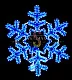 Светодиодная Снежинка, 79х69см, синяя+белая, с контроллером, 220В, IP65