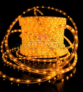 Светодиодный дюралайт, Ø 13мм, 220В, 2W, 36 led/м, фиксинг, желтый, шаг 2м, 100м