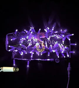 Гирлянда-нить Стринг Лайт, 24В, мерцающая, фиолетовая, 10м, белый ПВХ, IP65, Rich Led