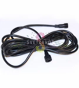 Удлинитель универсальный 5м, для гирлянд Стринг Лайт фиксинг, черный, Rich Led