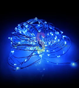 Гирлянда Роса, 10м, 100 LED, 12В, синяя, IP65, без блока питания