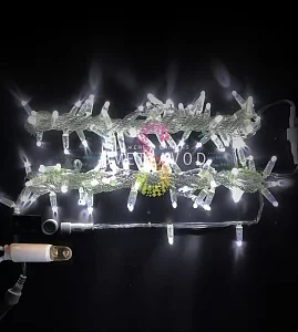 Гирлянда-нить Стринг Лайт, 24В, мерцающая, белая, 10м, прозрачный ПВХ, IP65, Rich Led