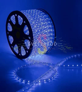 Светодиодный дюралайт, Ø 13мм, 12В, 2W, 36 led/м, фиксинг, синий, 100м