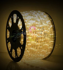 Светодиодный дюралайт, Ø 13мм, 220В, 3W, 36 led/м, чейзинг, теплый белый, шаг 2м, 100м, Rich Led