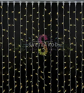 Светодиодный дождь 2х2м, теплый белый, фиксинг, белый ПВХ, 220B, IP65, Rich Led