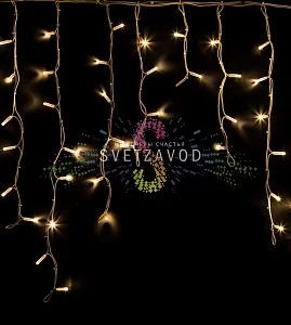 Светодиодная бахрома, 5,6х0,9м, фиксинг, 220В, теплая белая, белый каучук, б/шнура IP67, Neon-Night