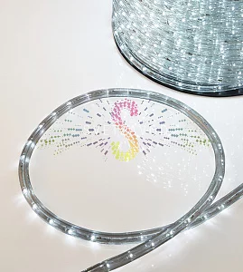 Светодиодный дюралайт, Ø 13мм, 220В, 2W, 24 led/м, мерцающий, белый, шаг 2м, 100м, Neon-Night