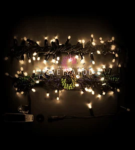 Гирлянда-нить Стринг Лайт, 24В, мерцающая, теплая белая, 10м, черный ПВХ, IP65, Rich Led