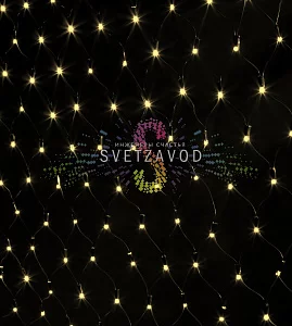 Световая сеть, 2х4м, 220В, теплая белая, черный ПВХ, IP65, с контроллером, Rich Led