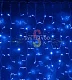 Светодиодный дождь 2х3м, синий, мерцающий, BF, белый ПВХ, 220В, IP65