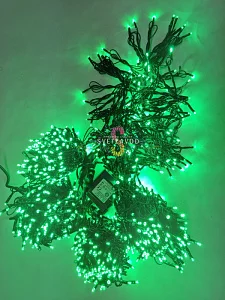 Клип Лайт Спайдер, 24В, 5 нитей по 20м, зеленый, мерцающий, GF, черный ПВХ, IP64