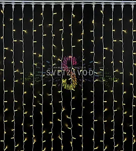 Светодиодный дождь 2х9м, теплый белый, фиксинг, белый ПВХ, 220В, IP65, Rich Led