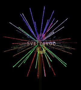 Световой фейерверк "Шар", Ø3м, мульти, 220В, 52 луча