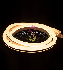 Светодиодный гибкий неон, двухсторонний, теплый белый, 8х16мм, 50м, 120SMD2835, 220В, IP65, Rich Led