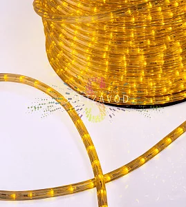 Светодиодный дюралайт, Ø 13мм, 220В, 2W, 36 led/м, мерцающий, желтый, 100м, Neon-Night