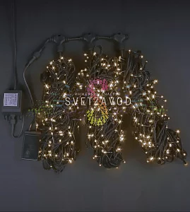 Клип Лайт Спайдер, 24В, 3 нити по 20м, теплый белый, чейзинг, черный ПВХ, IP54, Rich Led