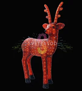 Акриловая фигура 3D Бурый олень, 100 см, 380 LED, 24В, с трансформатором, Neon-Night