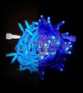 Гирлянда-нить Стринг Лайт, 220В, мерцающая, синяя, 10м, синяя резина, IP65, Rich Led