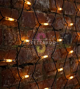 Световая сеть, 2х3м, 220В, теплая белая, черный каучук, IP67, с контроллером, Neon-Night