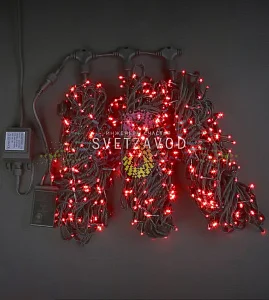 Клип Лайт Спайдер, 24В, 3 нити по 20м, красный, мерцающий, WF, черный ПВХ, IP54, Rich Led