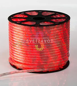 Светодиодный дюралайт, Ø 13мм, 220В, 3W, 24 led/м, чейзинг, красный, 100м, Neon-Night