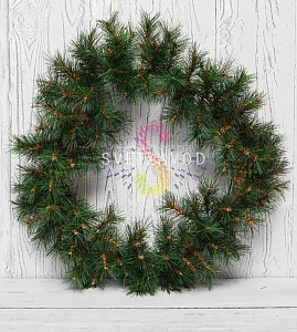 Рождественский еловый венок, Ø60см, ветки леска, Neon-Night